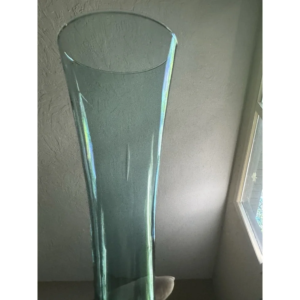 Vintage Empoli Italy Teal Blue Glass Bud Vase MCM‎ 10